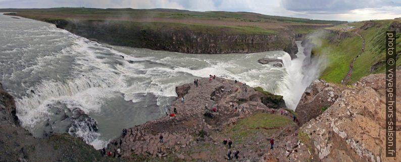 Panorama des deux cascades du Gullfoss. Photo © André M. Winter