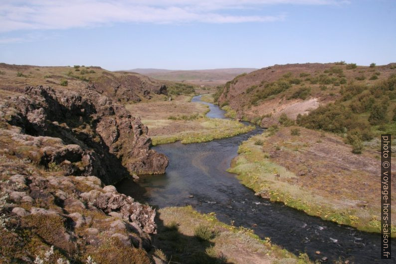 Gorges de la rivière Rauðá en aval des cascades de Gjáin. Photo © André M. Winter