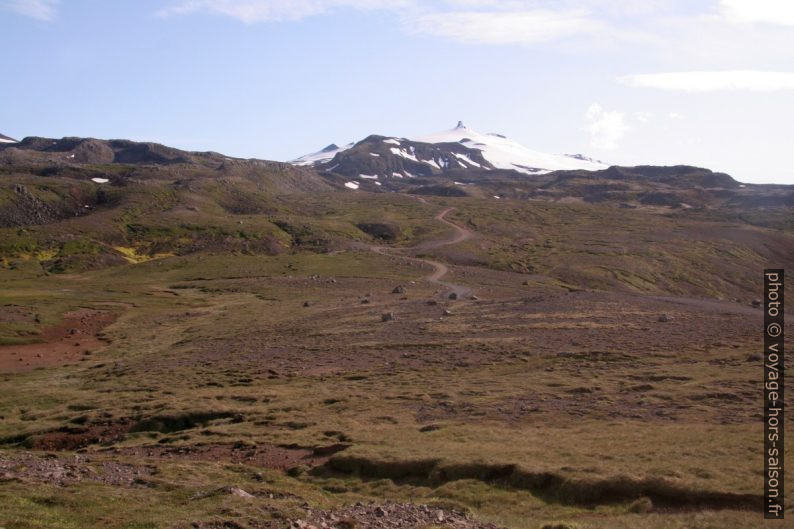 Le Snaefellsjökull vu du Jökulhálsvegur. Photo © André M. Winter