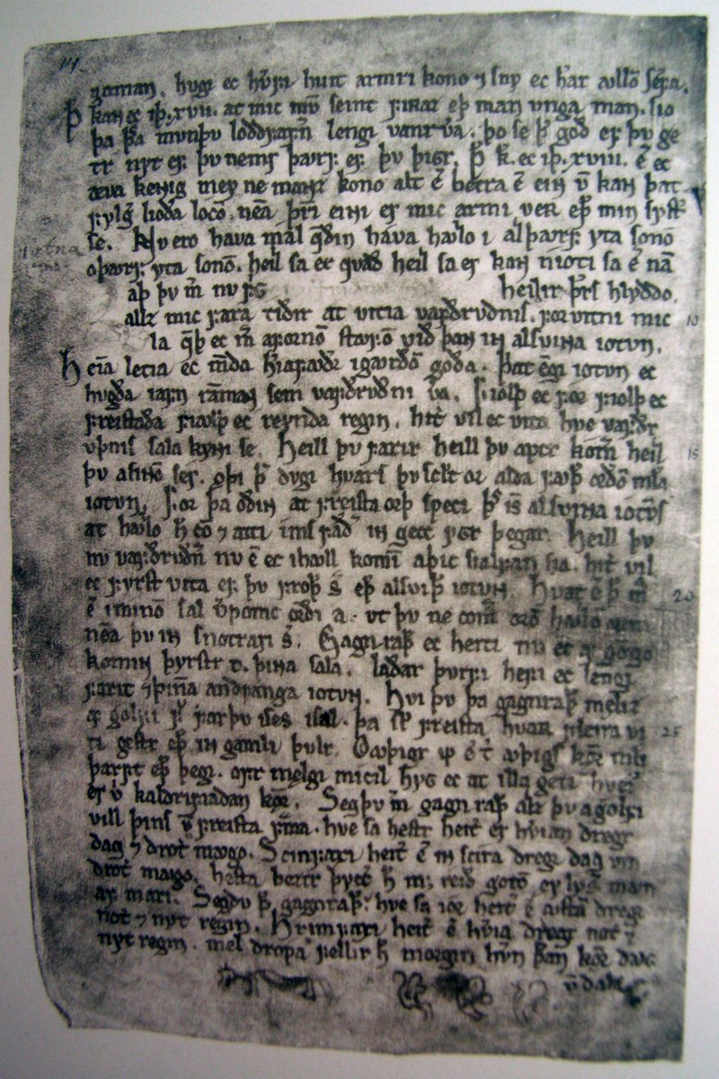 Page du Codex Regius de l'Ancien Edda. Photo © André M. Winter