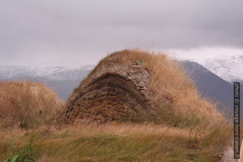 Toit couvert de gazon de tourbe à Glaumbær. Photo © André M. Winter