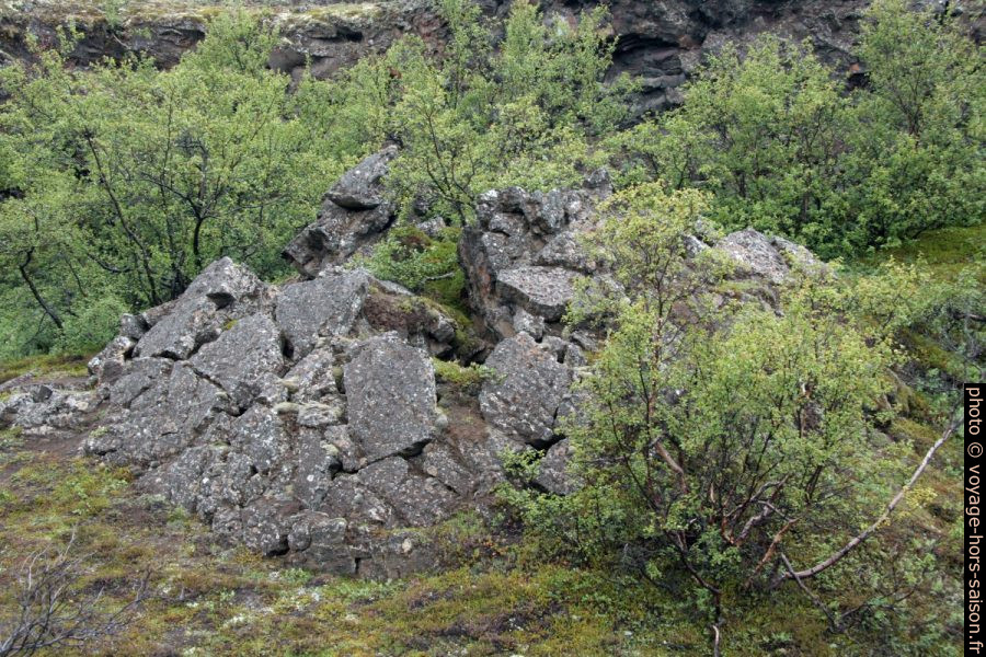 Dôme de lave déchiré à Dimmuborgir. Photo © André M. Winter