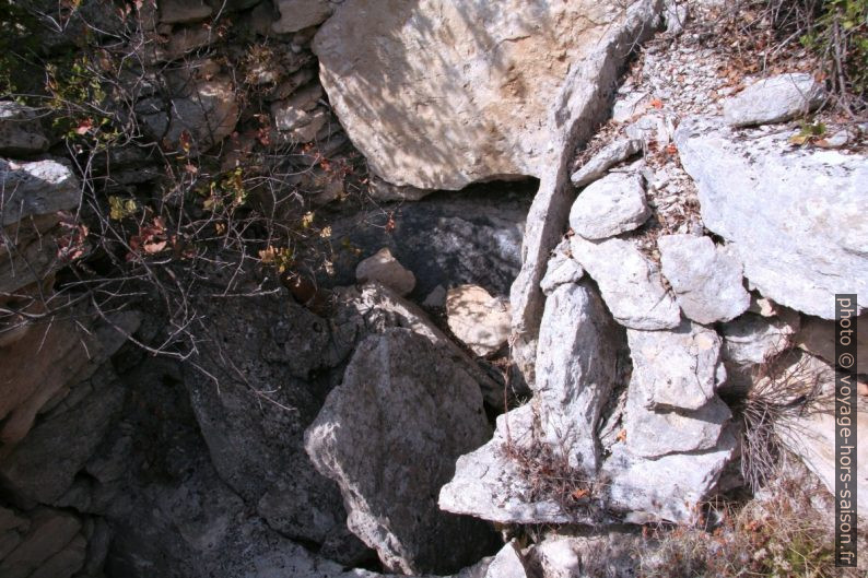 Cuve vinaire rupestre dans la Sénancole. Photo © André M. Winter