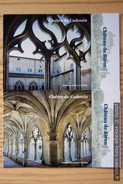 Deux tickets pour le cloître de Cadouin. Photo © André M. Winter