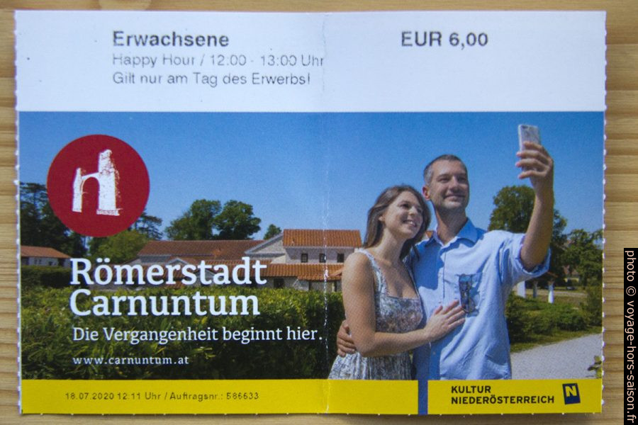 Ticket d'entrée de Carnuntum. Photo © André M. Winter