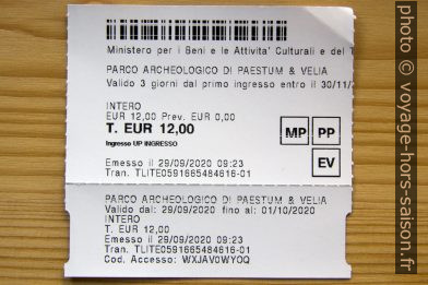 Ticket de Paestum. Photo © André M. Winter