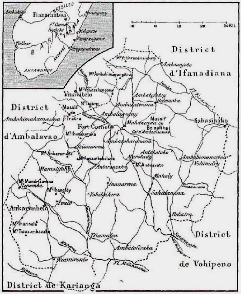 Carte du pays de Tanala par Charles Pierre Martial Ardant du Picq