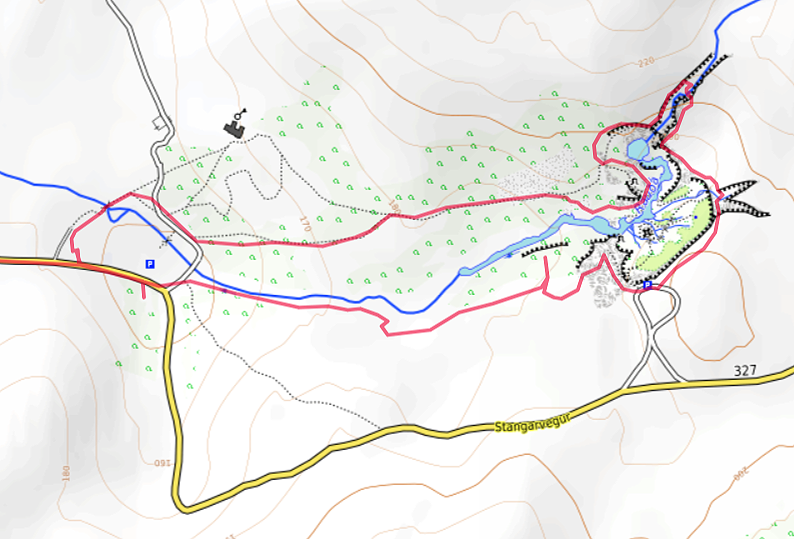 Carte OpenTopoMap de Gjáin