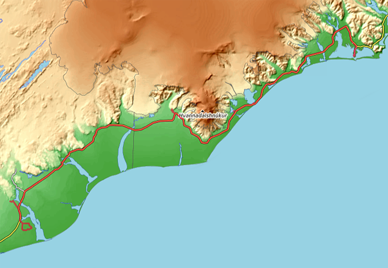 Carte OpenTopoMap Höfn- Leirá