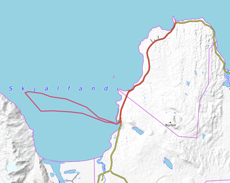 Carte OpenTopoMap Husavik - Cap Tjörnes