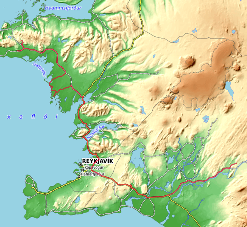 Carte OpenTopoMap Stöng - Hofsstaðaskógur