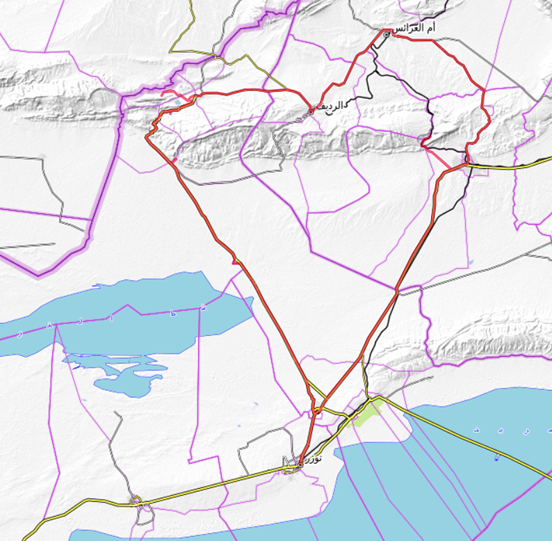 Carte OpenTopoMap Tozeur - Tamerza - Selja sud