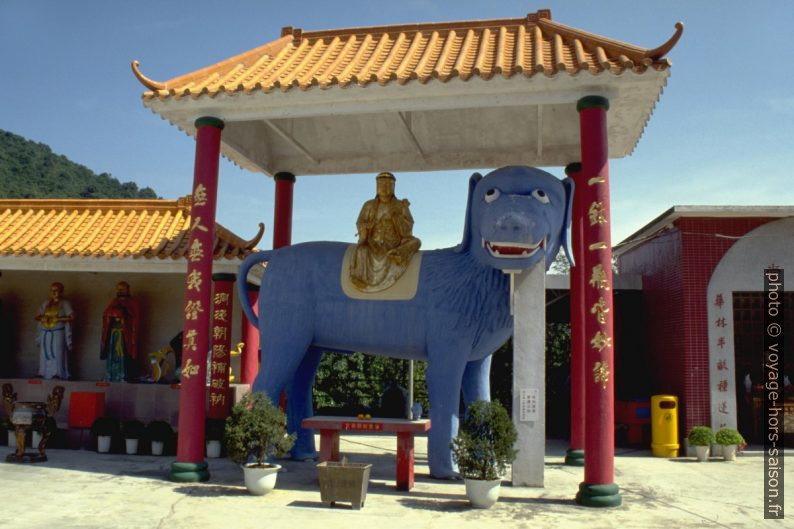 Chien bleu avec un Buddha. Photo © André M. Winter