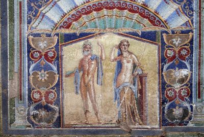 Mosaïque montrant Neptune et Amphitrite dans une villa d'Herculaneum. Photo © André M. Winter