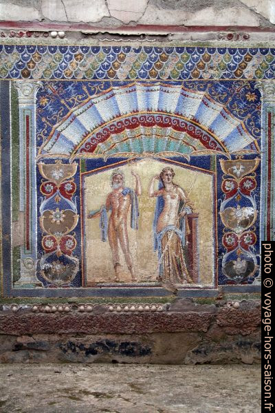 Mosaïque montrant Neptune et Amphitrite dans une villa d'Herculaneum. Photo © André M. Winter