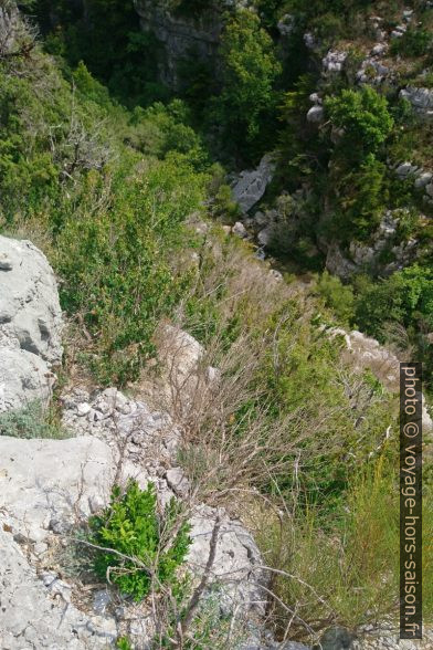 L'Artuby est enfoncé dans son canyon à droite. Photo © André M. Winter