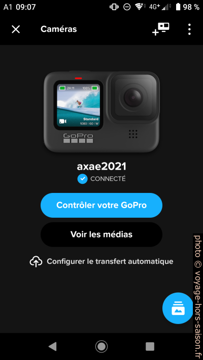 L'application GoPro Quik. Photo © André M. Winter