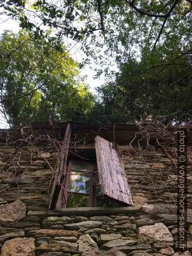 Fenêtre et contrevent d'une maison sans toit. Photo © Alex Medwedeff