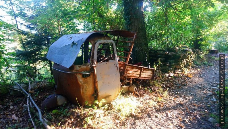 Un Paggio Ape abandonné dans la forêt. Photo © André M. Winter