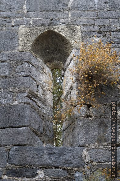 Fenêtre-meurtrière de la Chapelle San Quilico. Photo © Alex Medwedeff