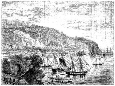 Saint-Pierre à la Martinique. Dessin de M. de Bérard