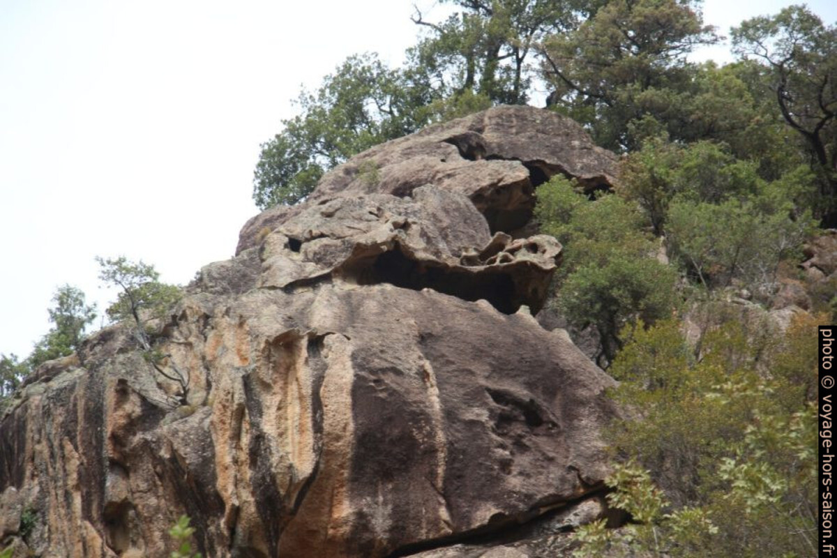 Un rocher du versant du Canyon de la Figarella. Photo © André M. Winter