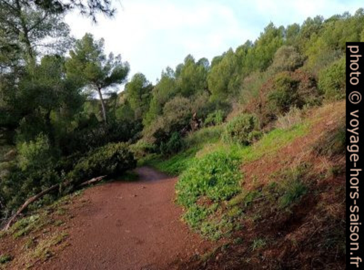 Le sentier du littoral après le deuxième lacet du Chemin du Bau rouge. Photo © André M. Winter