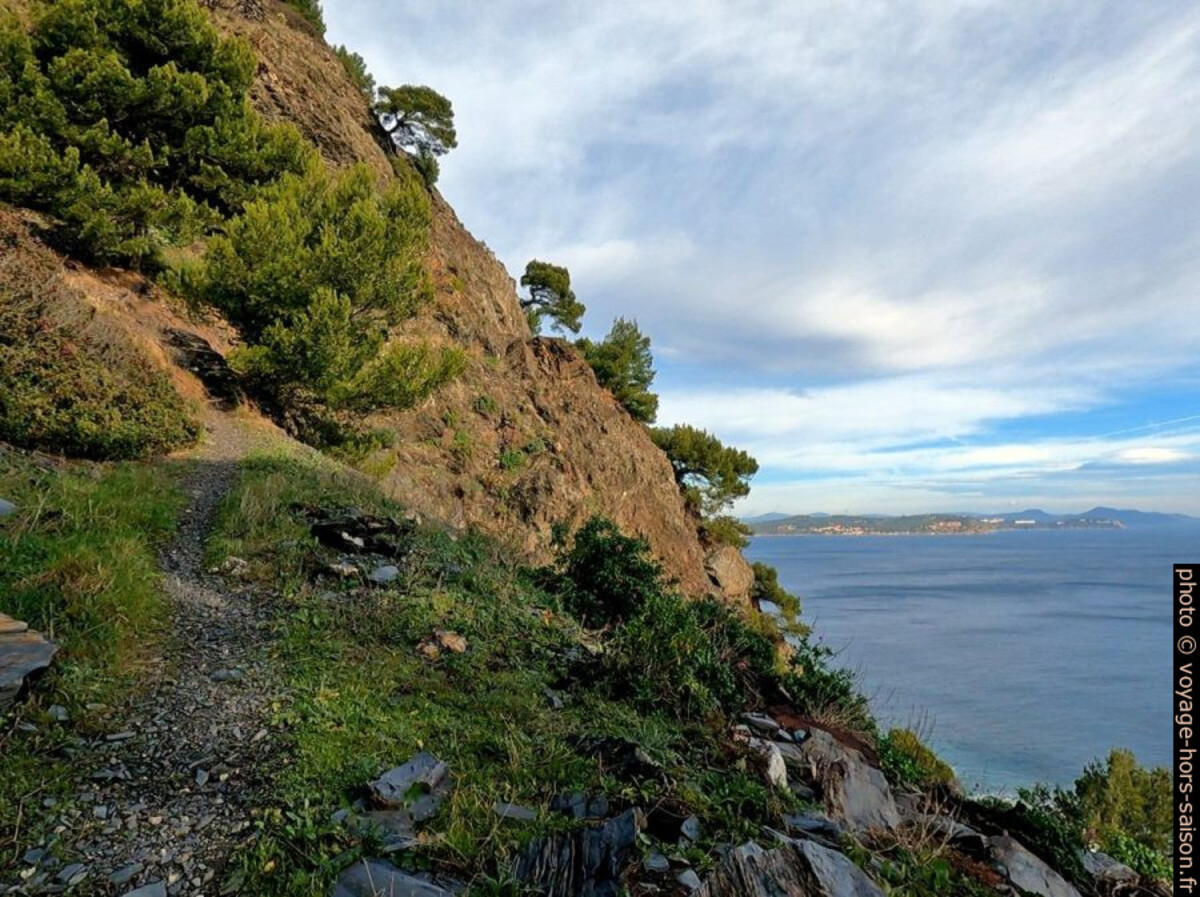 Etat du sentier au nord de la Grande Pointe des Jonquiers. Photo © André M. Winter