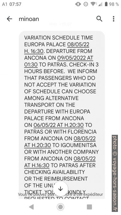 Premier SMS de Minoan Lines. Photo © André M. Winter