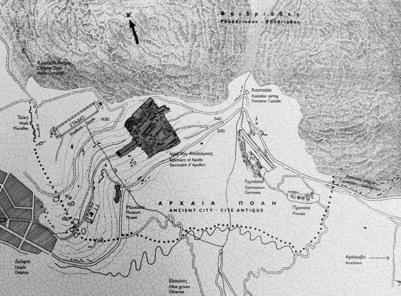 Plan du Sanctuaire d'Apollon de Delphes. Photo © André M. Winter