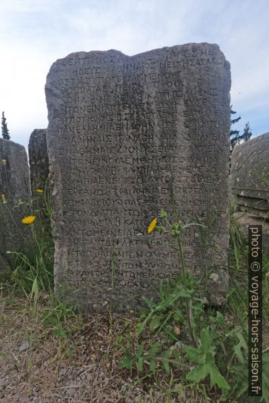 Pierre avec inscriptions à Delphes. Photo © André M. Winter