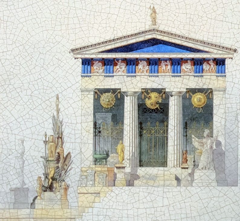 Restitution de la façade du Trésor des Athéniens. Photo © André M. Winter