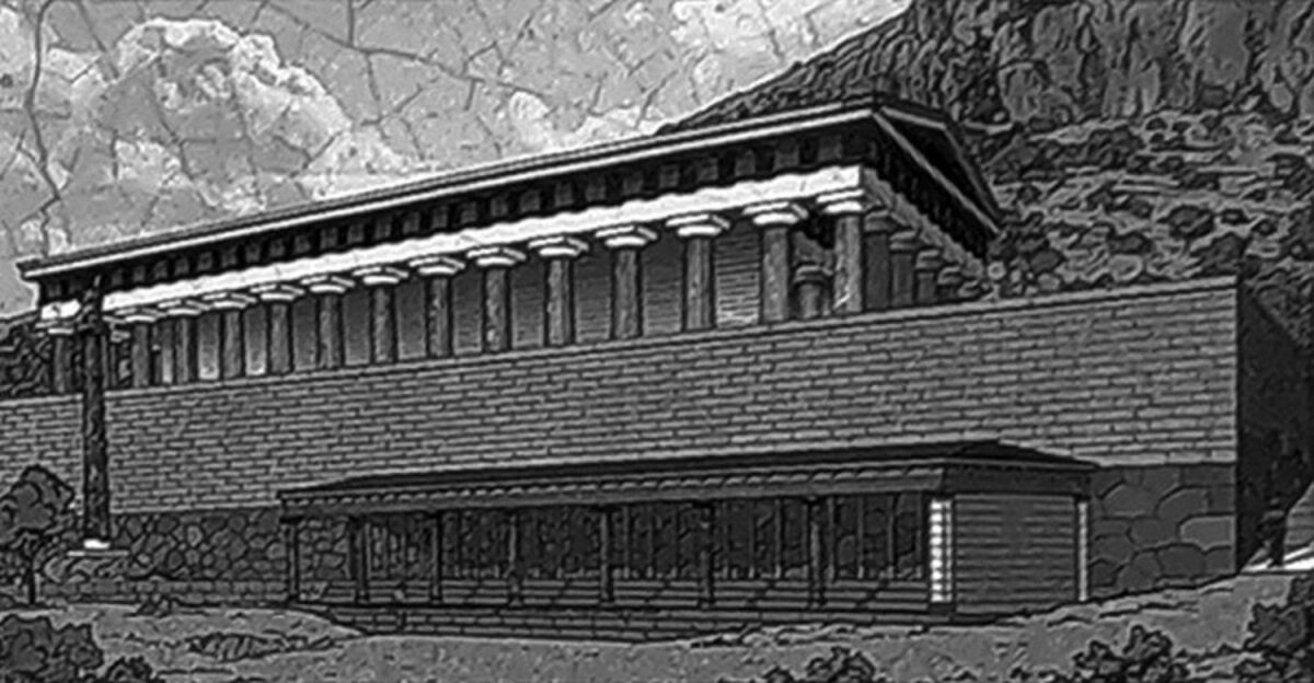 Restitution du Portique des Athéniens et du Temple d'Apollon. Photo © André M. Winter