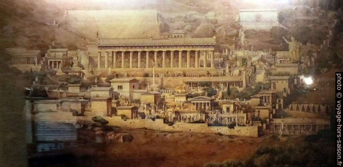 Reconstitution du sanctuaire d'Apollon par Albert Toumaire de 1894. Photo © André M. Winter