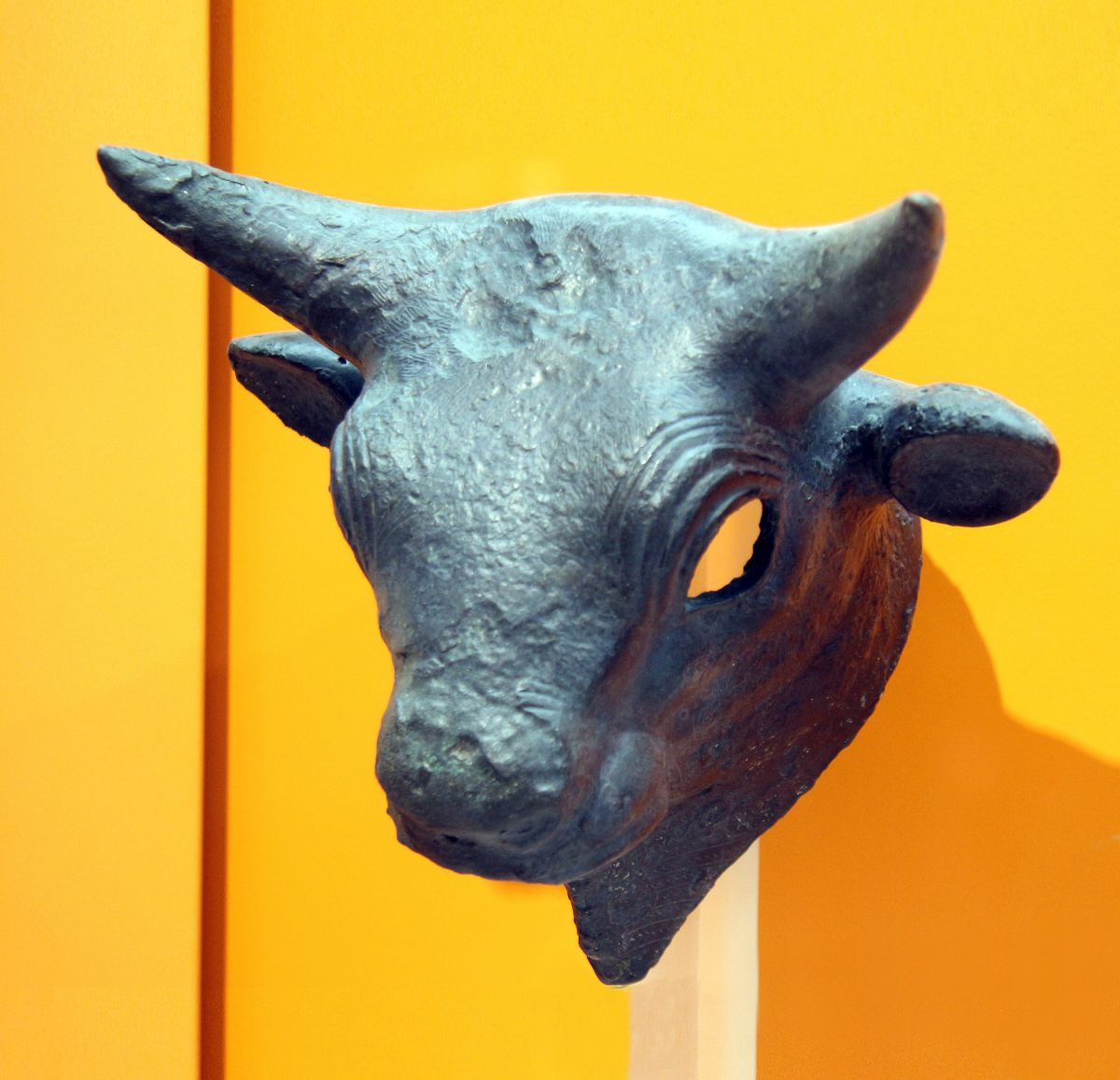 Tête de taureau en bronze. Photo © André M. Winter