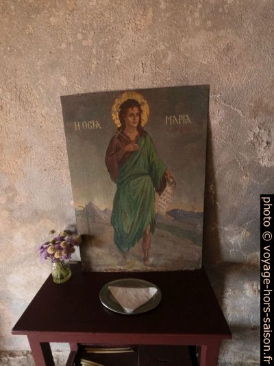 Icône d'Agia Maria dans la chapelle d'Agios Georgios. Photo © André M. Winter