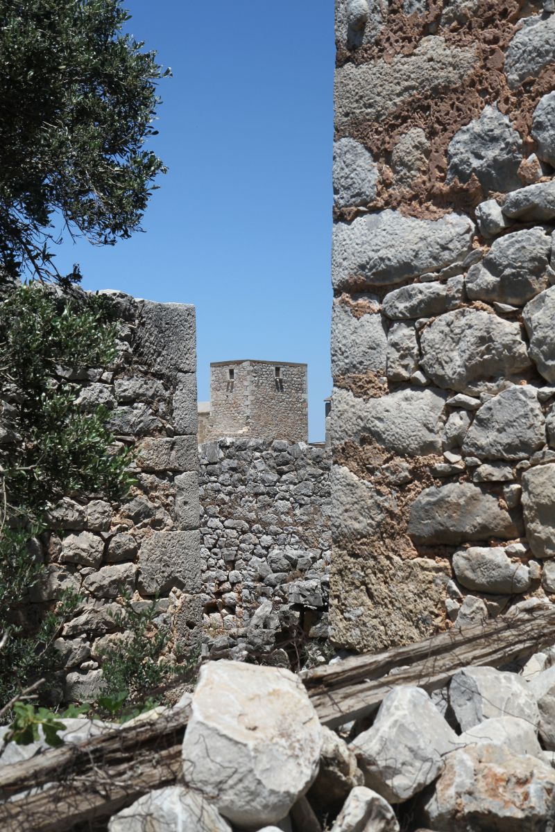Ruine de tours maniotes d'Agios Georgios Minas. Photo © Alex Medwedeff