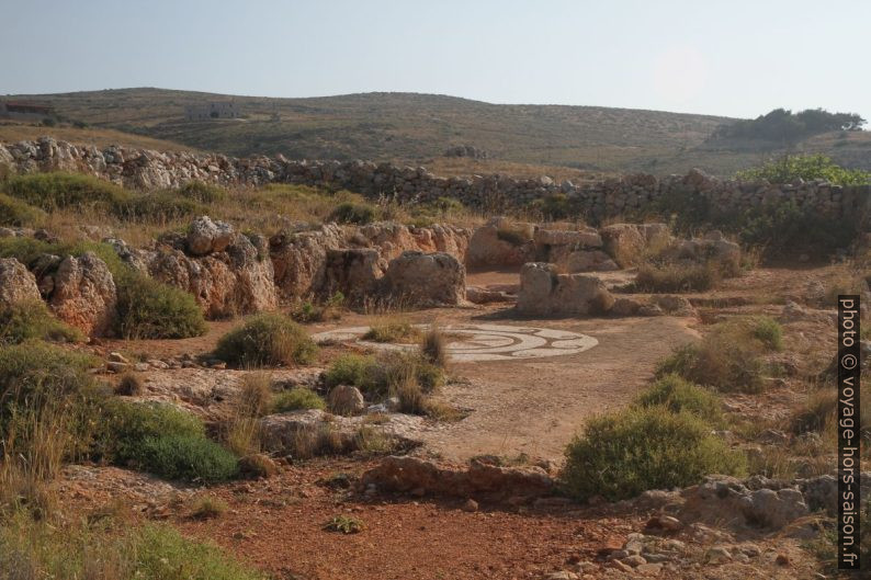 Mosaïque circulaire hellénistique sur le Cap Tenaro. Photo © Alex Medwedeff