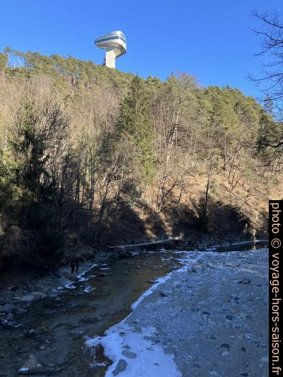 Le tremplin de ski vu du bas des gorges de Sillschlucht